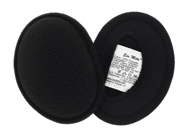 EAR MITTS Bandless Ear Muffs For Men  Women Black Fleece Ear Warmers Regular