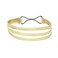 Mia Metallic Triple Strap Leather Headband Fashionable Hair Accessory Gold Metallic for Women and Girls 1pc