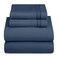 Clara Clark Bed Sheets Premier 1800 Series 4 Piece Bed Sheet Set Deep Pocket Wrinkle Fade Stain Resistant Luxury Soft Bedding Sheets  Pillowcases Queen Navy Blue
