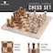 Radicaln Marble Chess Set 15 Inches Fossil Coral and Dark Brown Handmade Board Game Chess Sets for Adults  Travel Chess Game Set for 2 Player  1 Chess Board  32 Chess Pieces
