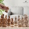 Radicaln Marble Chess Set 15 Inches Fossil Coral and Dark Brown Handmade Board Game Chess Sets for Adults  Travel Chess Game Set for 2 Player  1 Chess Board  32 Chess Pieces