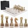 Radicaln Marble Chess Set with Storage Box 15 Inches White and Green Onyx Handmade Board Game 2 Player Classic Chess Sets for Adults 1 Chess Board  32 Chess Pieces  Chess Game