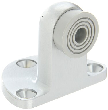 Rockwood 481H26D Brass Door Stop 1224 x 1 FH MS Fastener with Lead Anchors 212 Base Width x 134 Base Length 214 Height Satin Chrome Plated Finish