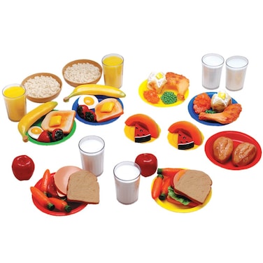Constructive Playthings Healthy Foods Play Food for Kids 52 Piece Complete Set