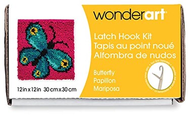 Wonderart Butterfly Latch Hook Kit 12 X 12