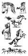 Inkadinkado Horse Clear Stamp Set for Arts and Crafts 6pc