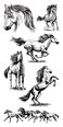 Inkadinkado Horse Clear Stamp Set for Arts and Crafts 6pc