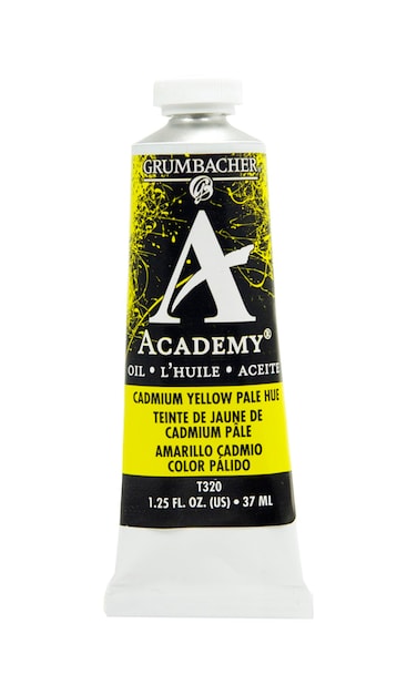 Grumbacher Academy Oil Paint 37 ml125 oz Cadmium Yellow Pale Hue
