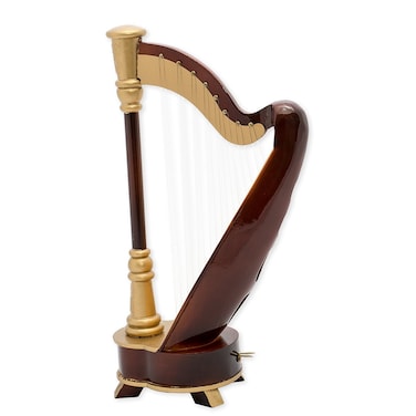 Broadway Gift Classic Harp Instrument Miniature Replica Box Plays Tune of The Night