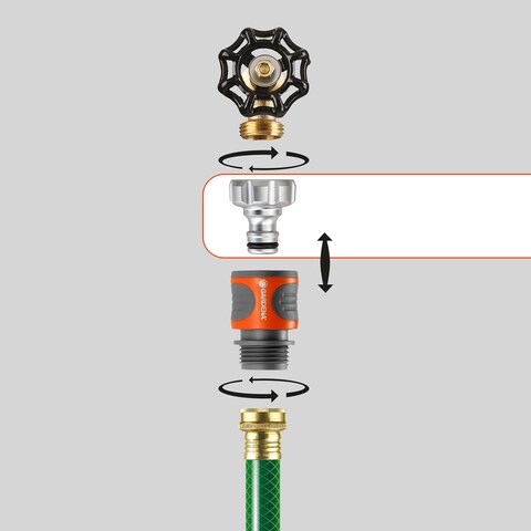 GARDENA Premium Tap Connector For Adapting Threaded Water Taps to the Original Gardena System