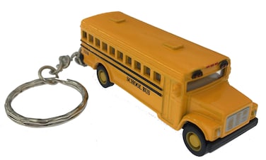 KiNSFUN Classic Mini School Bus 25 Inches Die Cast Metal Model Key Chain