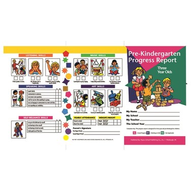 Pre Kindergarten Progress Report 10 Supplies Pk For 3 Year Olds Teacher Aids HPrc11 Flipside