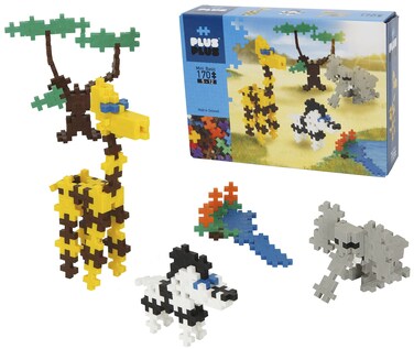 PLUS PLUS  Instructed Play Set  170 Piece Safari  Construction Building Stem  Steam Toy Interlocking Mini Puzzle Blocks for Kids