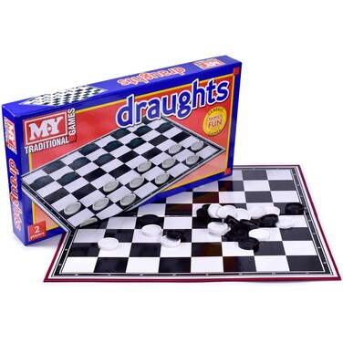 KandyToys MY Draughts Game  Traditional Checkers Board Game for Kids  Adults