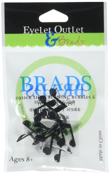 Eyelet Outlet Shape Brads Music Notes 12Pack