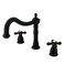 Kingston Brass KS1345AX Heritage Roman Tub Filler with Metal Cross Handle Oil Rubbed Bronze8Inch Adjustable Center