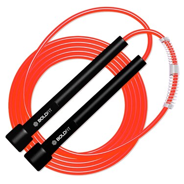 Boldfit Skipping Rope for Men and Women Jumping Rope With Adjustable Height Speed Skipping Rope for Exercise Gym Sports Fitness Adjustable Jump RopePencil BlackRed Polyvinyl Chlorine PVC