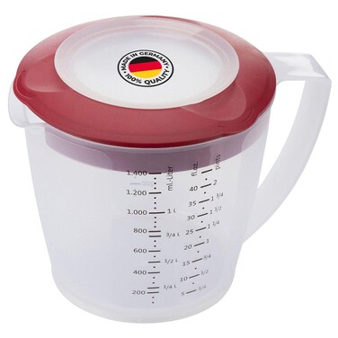 Westmark Multipurpose Measuring Cup and Mixing Pitcher with Splash Guard 47Ounce Red