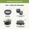 GreenPan Valencia Pro Hard Anodized 11 Piece Cookware Pots and Pans Set Ceramic Nonstick PFASFree PFOAFree Coating Induction Durable Frying Pans Saucepans Lids Dishwasher  Oven Safe Gray