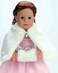 Sophias Fancy Special Occasion Winter Faux Fur Capelet  Matching Purse Accessory for 18 Dolls White