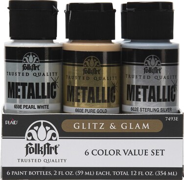 FolkArt Glitz  Glam Paint Set 6 Piece