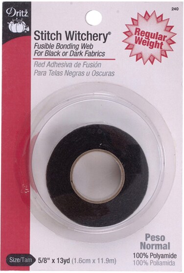 Dritz Stitch Witchery Fusible 58 Regular Weight 1 Roll Black Bonding Web 58Inch X 13Yards