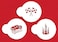 Designer Stencils Mini Racecar Stencil Set Flame Race Car and Checker Flag Beigesemitransparent