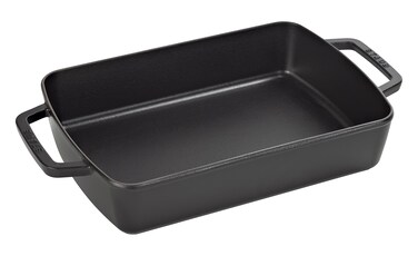 Staub Cast Iron 12inch x 8inch Roasting Pan  Matte Black Made in France