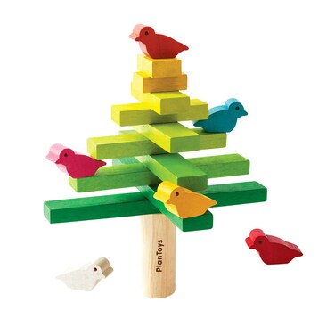 PlanToys Wooden Balancing Tree Learning Toy 5140  Sustainably Made from Rubberwood and NonToxic Paints and Dyes