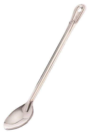 Browne Foodservice 18 Extra Long Handled Solid Serving Spoon