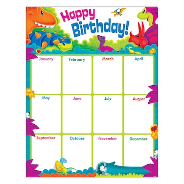 Birthday DinoMite Pals Learning Chart