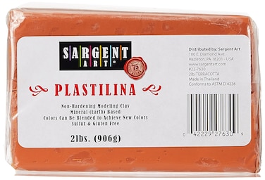 Sargent Art Terra Cotta Clay 2 Pound NonHardening and Individually Wrapped Long Lasting  NonToxic Air Dry Soft Molding Magic Clay for Kids Beginners and Artists