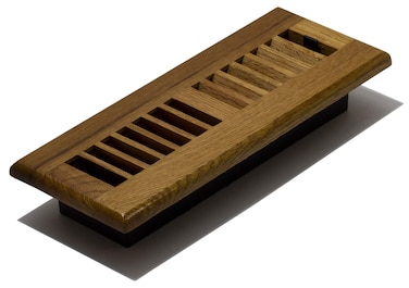 Decor Grates WL310M 3Inch by 10Inch Wood Louver Floor Register Medium Oak