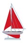 Hampton Nautical Pacific Sailer Red with Red Sails Sailboat 17 Red