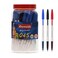 Reynolds 045 CARBURE 50 PENS JAR 35 BLUE 10 BLACK  5 RED Ball Pen I Lightweight Ball Pen With Comfortable Grip for Extra Smooth Writing I School and Office Stationery