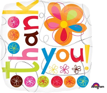 Anagram International 1995401 Thank You Colorful Flower Balloon Pack 18