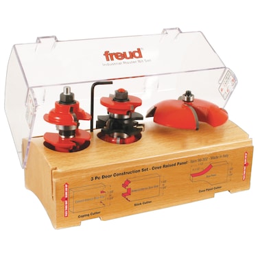 Freud 98302 3 Piece Door Construction Bit Set roundover  quadra cut