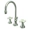Kingston Brass KS2981PX Governor Widespread Lavatory Faucet with Brass PopUp and Porcelain Cross Handle Polished Chrome