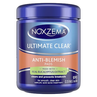 Noxzema Ultimate Clear Face Pads Clears  Prevents Acne AntiBlemish Made with Over 60 Alcohol 90 Count
