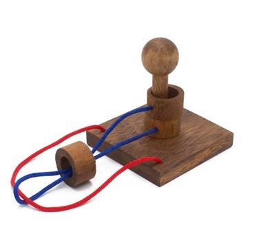Entraps Tail Handmade  Organic 3D Brain Teaser Wooden Puzzle for Adults from SiamMandalay with SM Gift BoxPictured