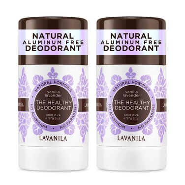 Lavanila Vanilla Lavender Aluminum Free Deodorant 2Pack  The Healthy Deodorant for Men and Women Solid Stick 2 Ounce Each Vegan