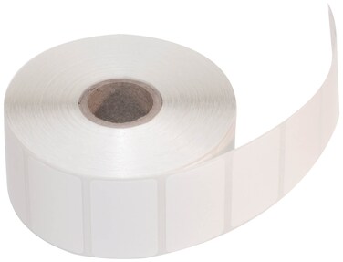 CompuLabel Direct Thermal Labels 1 12 x 1 Inch White Roll Permanent Adhesive Perforations Between Labels 1300 per Roll 12 Rolls per Carton 530548