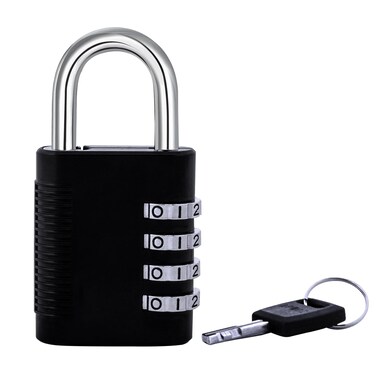 SX575 4Dial Combination Disc Padlock High Security Combination Lock Indoor Outdoor Storage Cabinet Padlock Durable Locker Lock for Home Improvement with Shielded Hardened Steel ShackleChrome