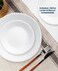 Corelle Vitrelle 18Piece Service for 6 Dinnerware Set Triple Layer Glass and Chip Resistant Lightweight Round Plates and Bowls Set Winter Frost White
