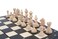 Wooden Magnetic Travel Chess Set with Black Chess Board and Storage Compartment
