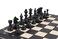 Wooden Magnetic Travel Chess Set with Black Chess Board and Storage Compartment