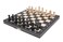 Wooden Magnetic Travel Chess Set with Black Chess Board and Storage Compartment