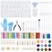 Sntieecr 320 Pieces Letter Resin Molds Alphabet Silicone Casting Molds Kits with Glitter Powder Epoxy Tools and Metal Accessories for DIY Keychains and Craft Making