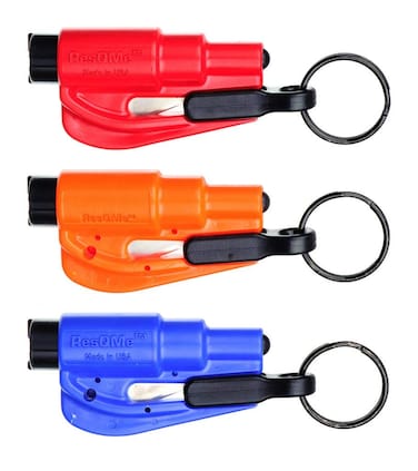 RESQME Original Keychain Car Escape Tool RedOrangeBlue  Pack of 3