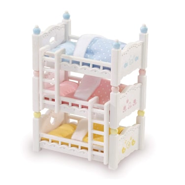 Calico Critters Triple Baby Bunk Beds  Dollhouse Furniture Set for Ages 3
